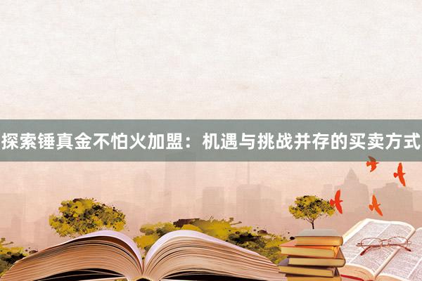 探索锤真金不怕火加盟：机遇与挑战并存的买卖方式